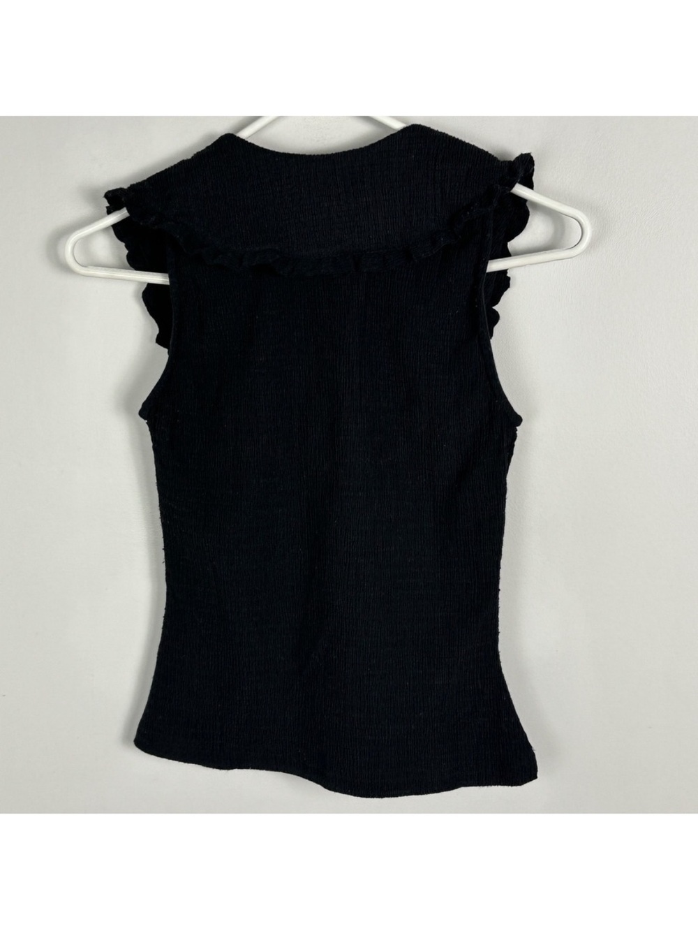 Anthropologie Maeve ruffled collar stretch knit tank top. - Picture 3 of 8